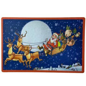 Christmas Holiday Doormat Santa Sleigh Rug Accent Mat Festive Decor 16 X 24 In
